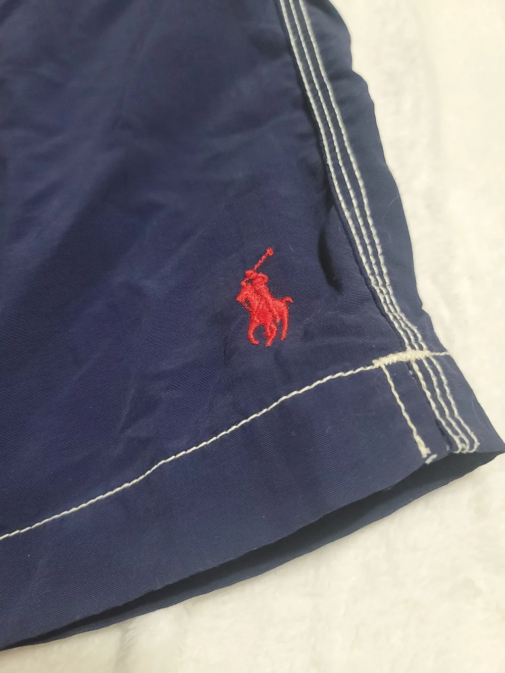 Polo by Ralph Lauren Men’s Navy‎ Swim Trunks with Red Accents XL
